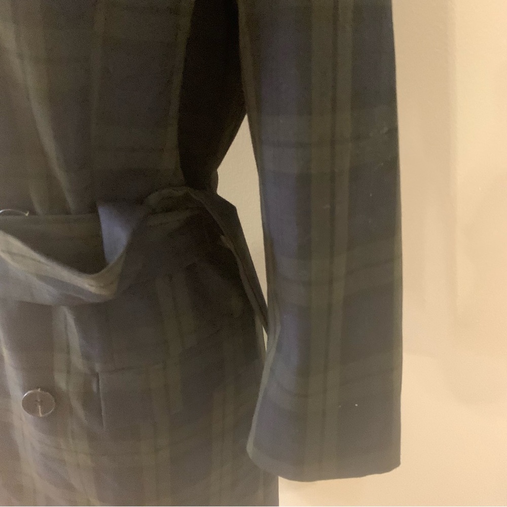 Mango Casual Belted Plaid Check Trench Coat - Picture 15 of 16